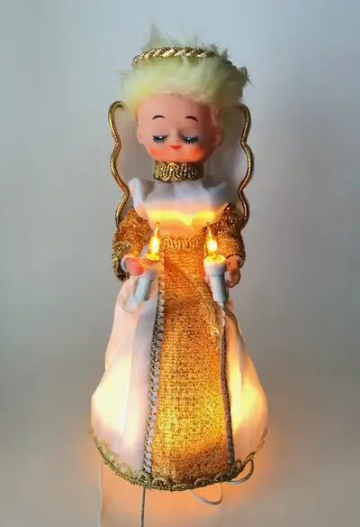 Vintage MCM 10.5"  Angel Tree Topper 10 Lights Christmas Works, View more