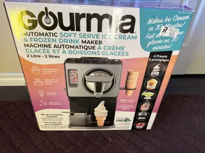 Indulge in homemade delights with this Gourmia Automatic Soft Serve Ice Cream & Frozen Drink Maker!...