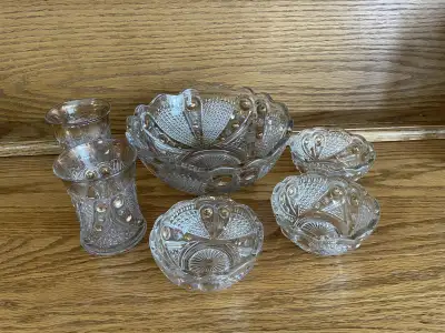 Pressed Glass Bowls and Glasses, View more