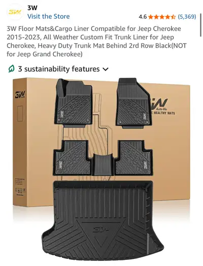 Jeep Cherokee 3W Floor Mats & Cargo Liner, View more