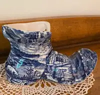 Old Foley Porcelain Shoe - James Kent - Cobalt Blue Scenery