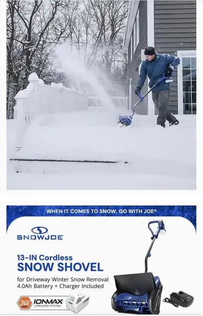 Snow Joe 13” 24V with Cordless Electric Shovel Kit, View more