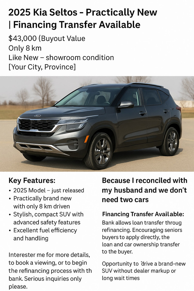 2025 Kia Seltos – Practically New in Cars & Trucks in UBC