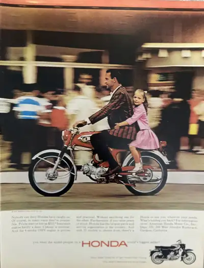 “You meet the nicest people on a Honda world’s biggest seller!” Dimensions : 10 1/4 inches wide by 1...