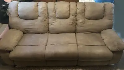 Asking $300 for this well kept reclining couch. Is the 'close to wall' reclining style so it need no...