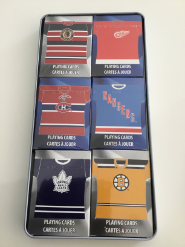 New Original 6 Hockey Bicycle Playing cards in Tin Gift Box in Toys & Games in Windsor Region - Image 2