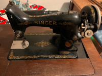 1937 Singer 99K Sewing Machine and Vintage Cupboard  For Sale