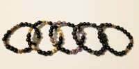 Handmade "black" bracelet with Jasper and Black Lava beads