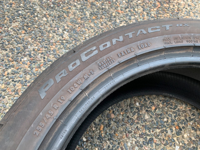 1 X single 255/45/19 continental Pro contact RX T2 good tread in Tires & Rims in Delta/Surrey/Langley - Image 3