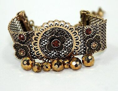 NEW - Golden Floral Tribal Stainless Steel Strap Bracelet in Jewellery & Watches in City of Toronto - Image 3