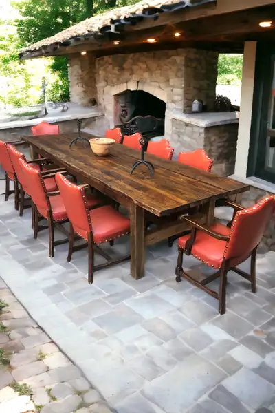 Dining table with matching bench $850.00, View more