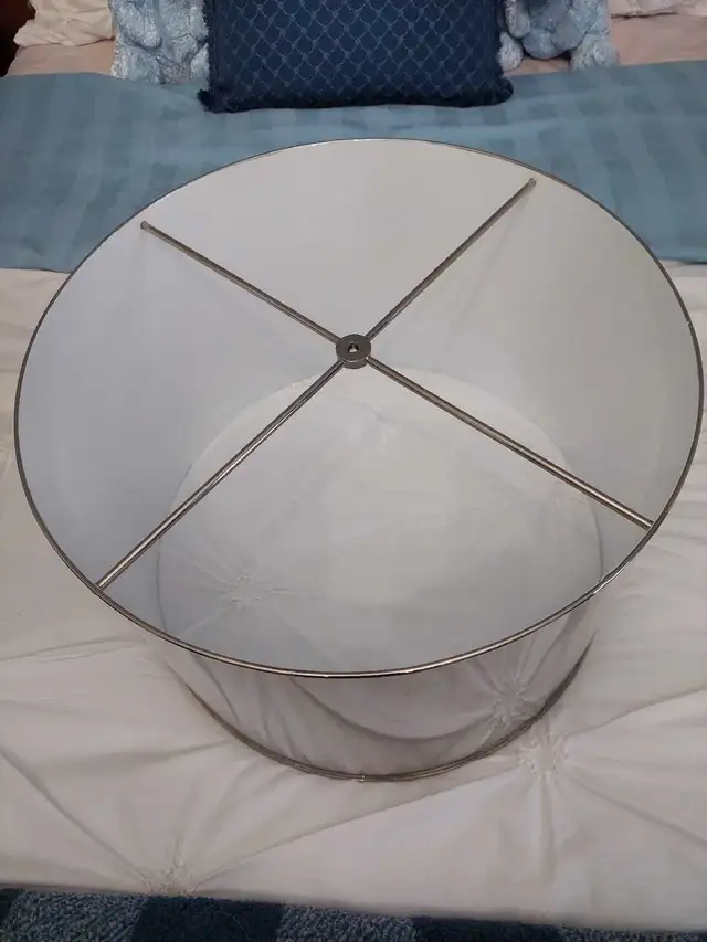 LG HEAVY RESTORATION HARDWARE  DRUM SHADE - POLISHED CHROME in Indoor Lighting & Fans in Markham / York Region - Image 10