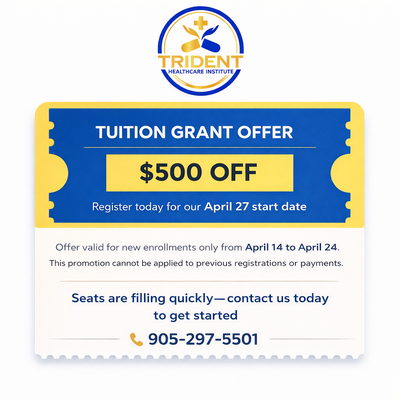 $500.00 OFF - Tuition Grant at Trident Healthcare Institute, View more