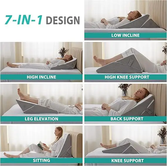 Bedluxe Adjustable Wedge Pillow Set – Orthopedic Memory Foam in Bedding in St. Catharines - Image 7