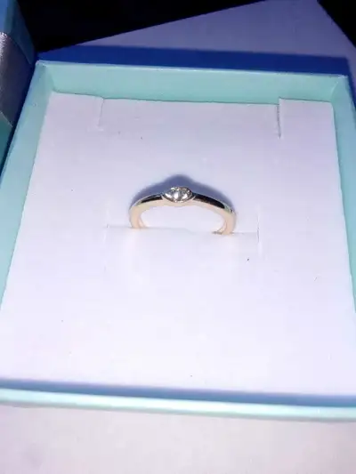 14k gold dainty ring, View more