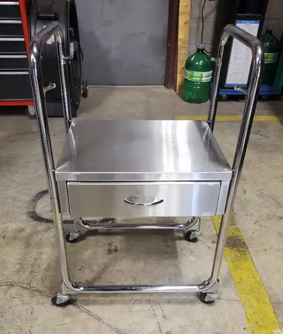 Stainless Steel Single Drawer Cart Nice solid vintage cart. Came from the medical sector. Looks like...