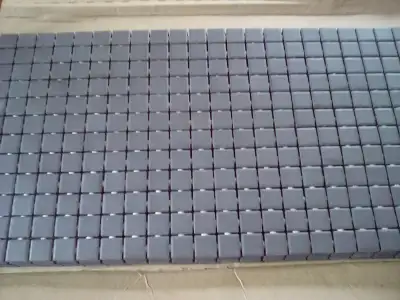 I have 8 sheets 12" x 24" totalling 16 sq. ft. of black 1"x1" porcelain square mosaic tile suitable...