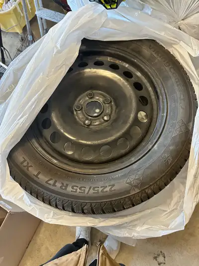 4x Continental Viking Contact 7 Winter Tires from a 2023 VW Taos (225/55/R17) Tread depths were at 9...