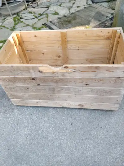 Pine box has a lid not attached at the moment needs a good cleaning been stored in the shed. 34 long...