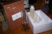 southwind collection glass candlestick  or dual wick oil lamp