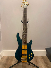 Samick Artist Series 6 string neck-thru Bass 1994 Blue