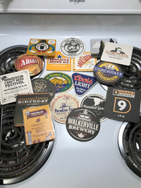 Lot of 17 Beer Coasters, 2 Table Cards and a Magnet.