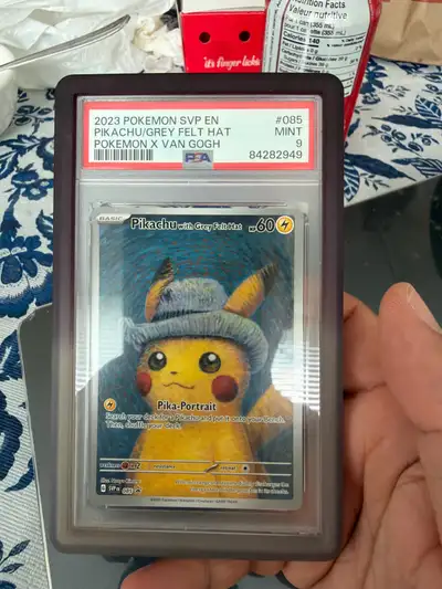 Pokemon Pikachu with Grey Felt Hat PSA 9, View more