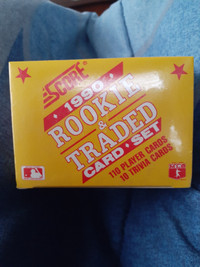 Score 1990 rookie and traded baseball card box