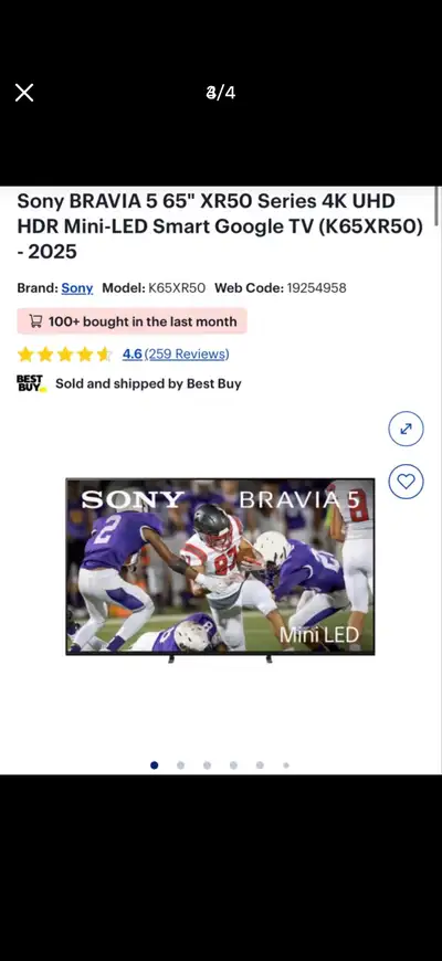 Sony 65” TV, View more