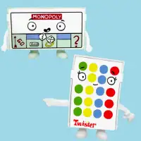 Jouets : deux boîtes à trésor - thème du jeu Twister & Monopoly