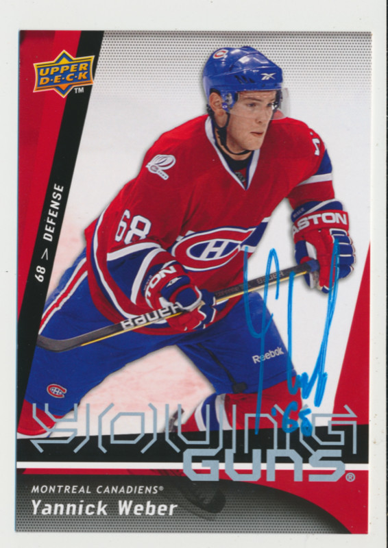 YANNICK WEBER MONTREAL CANADIENS EX-RARE SIGNED YOUNG GUNS CARD in Arts & Collectibles in Oakville / Halton Region