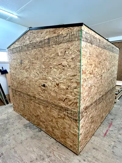 An 8ft x 8ft Shed Kit. Includes all supplies you need for a full shed: all the pre-cut wood pieces,...