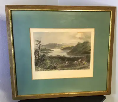 *****PRICE DROP from $30.00 ***** Asking $20.00 for this original ; 1842 W.H.Bartlett print-Lake Mas...