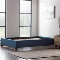 New Full/Double LUCID Upholstered Platform Bed, Linen Fabric 