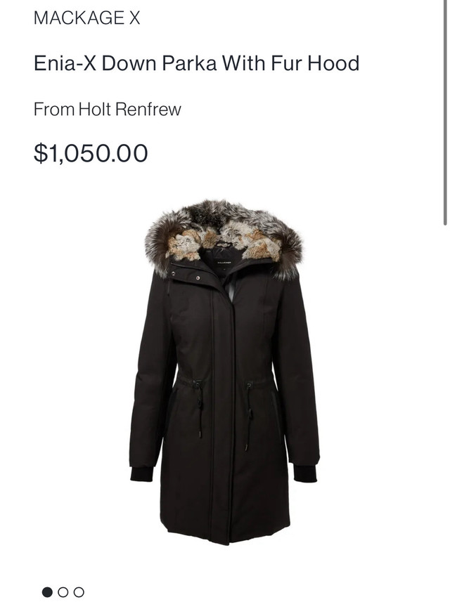 MACKAGE Down Parka With Fur Hood in Women's - Tops & Outerwear in City of Toronto