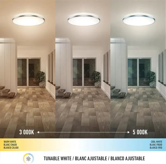 23" LED Flush Mount Ceiling Light w Remote, 2600 Lumens, 3 Tunab in Indoor Lighting & Fans in Oshawa / Durham Region - Image 6