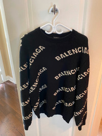 Balenciaga All Over Logo Sweater - Mens - Size L