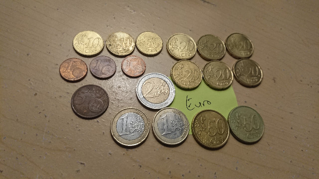 OBO EURO currency 2, 1 Euro and 50, 20, 10, 5, 1 Cent Coins in Arts & Collectibles in Thunder Bay