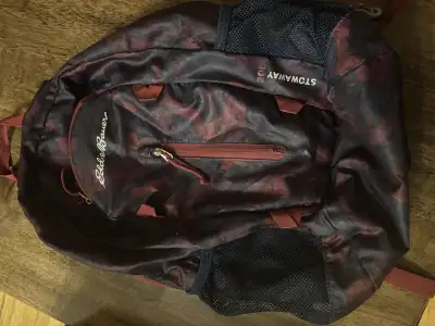 Price can be negotiated Eddie Bauer back pack 3 pockets Can even fold in a little bag
