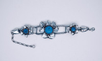 Blue Flower Metal Women's Fashion Bracelet -$5