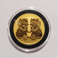 1 oz 2021 Perth Double Pixiu Guardian Lions Fine Gold Coin