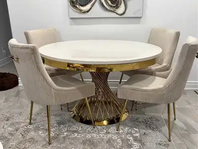 Marble dining table with chairs, View more