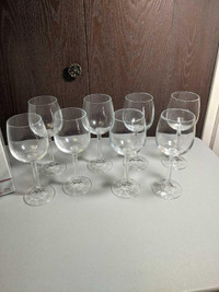 8PC WINE GLASSES, LIKE NEW.