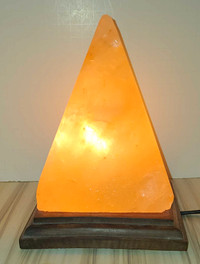 Large Rock Salt Pyramid Lamp