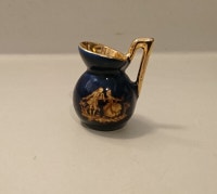 Vintage LIMOGES France Cobalt Blue Gold Miniature Pitcher
