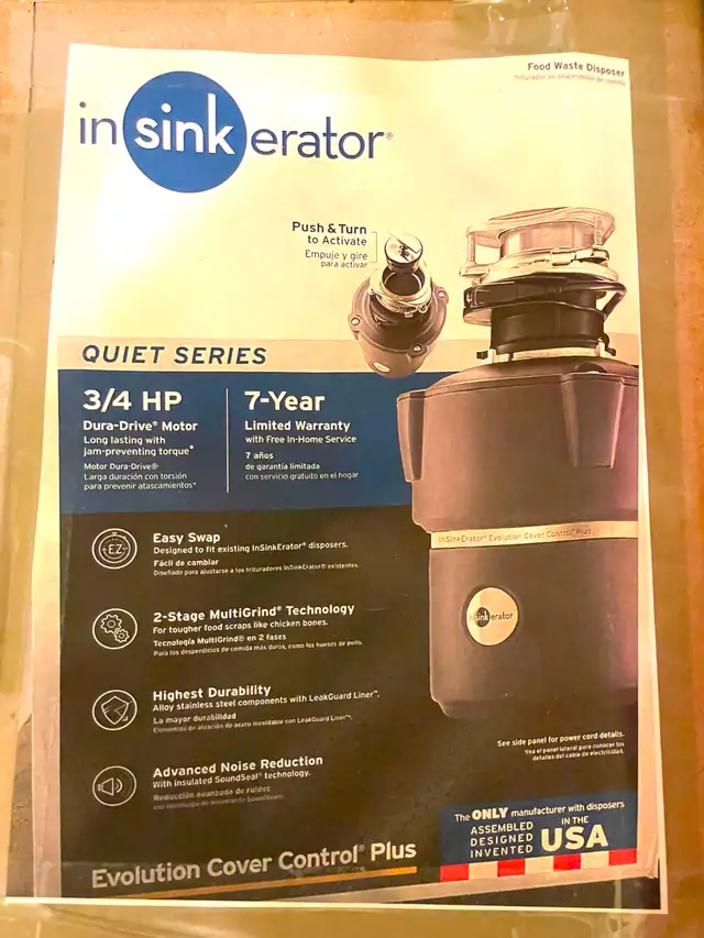 InSinkErator Evolution Cover Control Plus Garbage Disposal