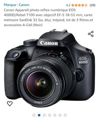 CANON EOS 4000D/Rebel T100 Camera KIT