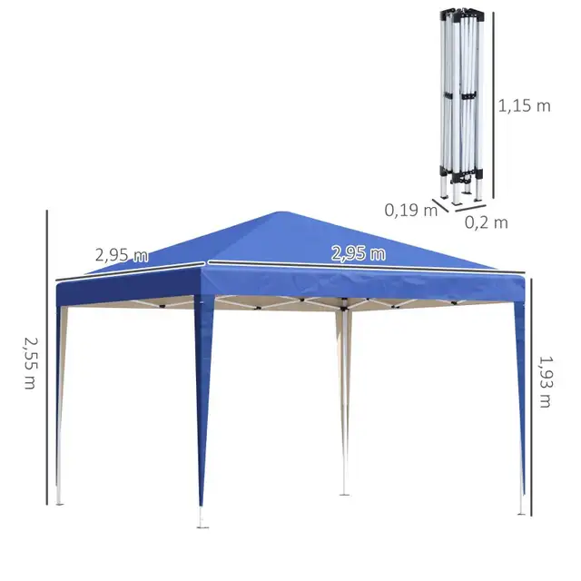 10 x 10ft Folding Pop Up Tent Outdoor Gazebo Canopy with Carryin in Patio & Garden Furniture in Markham / York Region - Image 7