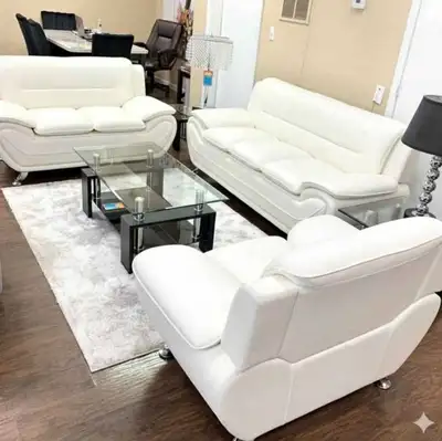 White Leather Sofa Set, View more