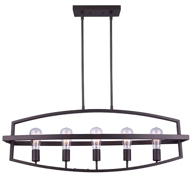 Brushed Bronze Chandelier Light with LED antique bulbs. in Indoor Lighting & Fans in Brantford - Image 3